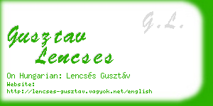 gusztav lencses business card